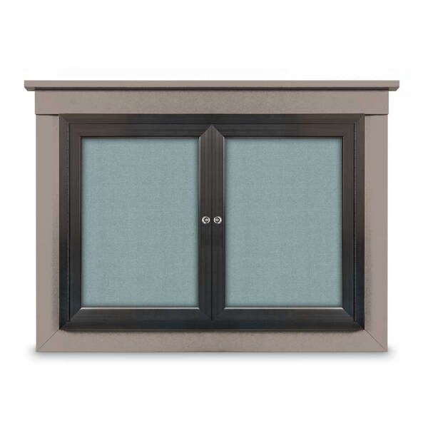 24"x36" 1-Door Enclosed Letterboard, White Vinyl/Lt Oak